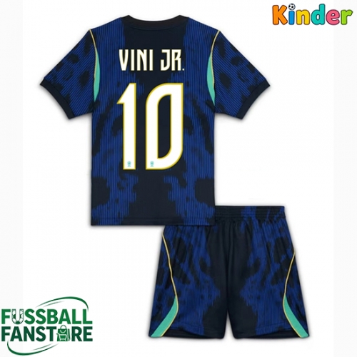 Brasilien Vinicius Junior #10 Replik Auswärtstrikot Kinder WM 2026 Kurzarm (+ Kurze Hosen)